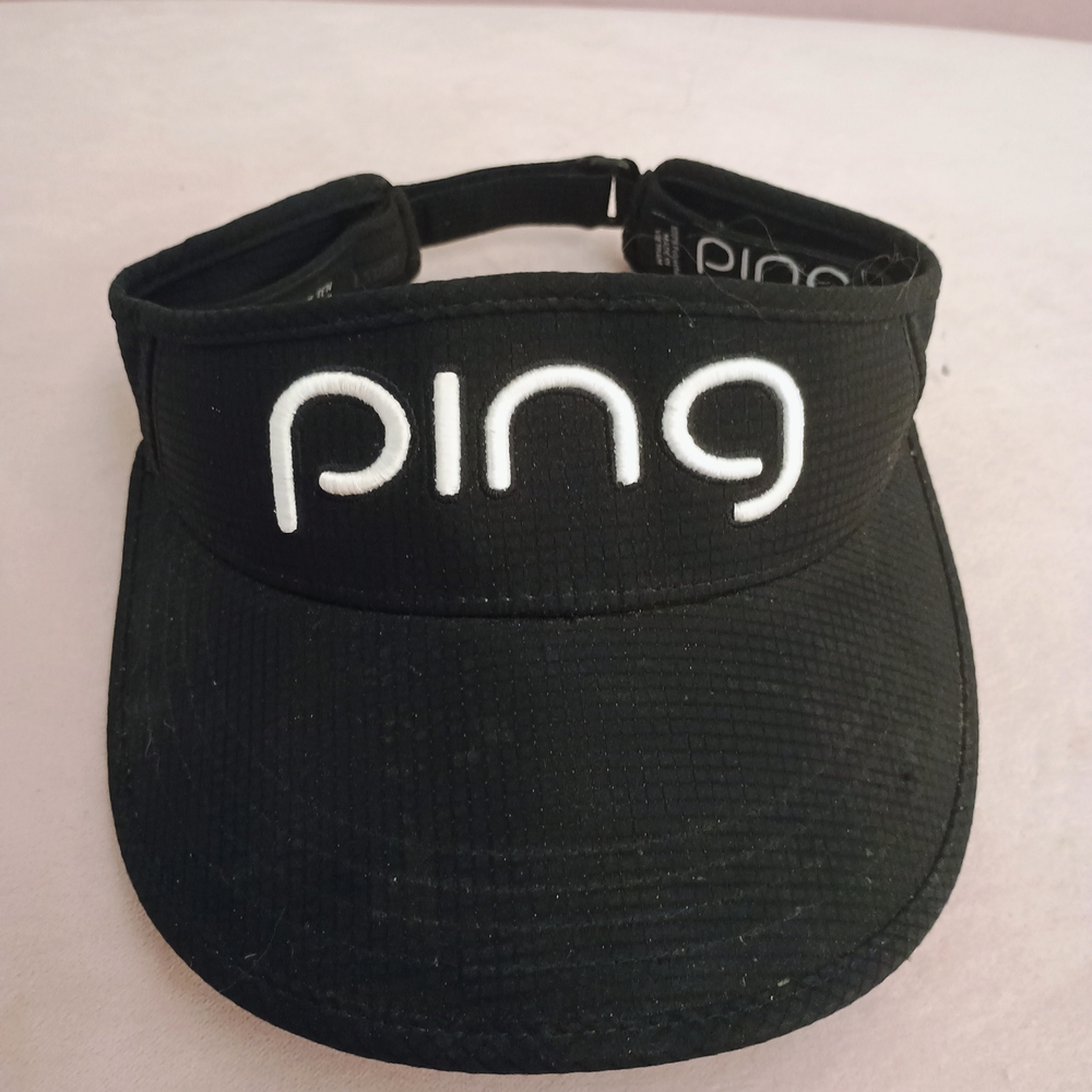 Ping Black Visor with White Embroidered Logo